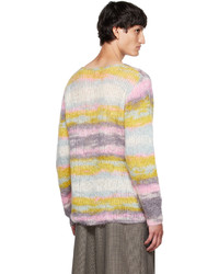 mehrfarbiger horizontal gestreifter Pullover mit einem Rundhalsausschnitt von GAUCHERE