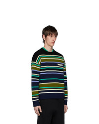 mehrfarbiger horizontal gestreifter Pullover mit einem Rundhalsausschnitt von Kenzo