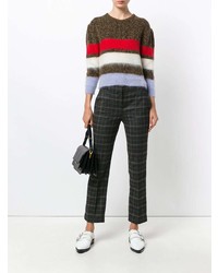mehrfarbiger horizontal gestreifter Pullover mit einem Rundhalsausschnitt von N°21