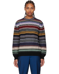 mehrfarbiger horizontal gestreifter Pullover mit einem Rundhalsausschnitt von Paul Smith