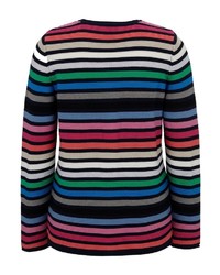 mehrfarbiger horizontal gestreifter Pullover mit einem Rundhalsausschnitt von RABE