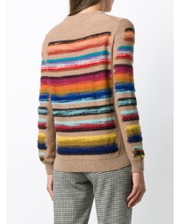 mehrfarbiger horizontal gestreifter Pullover mit einem Rundhalsausschnitt von Paul Smith Black Label