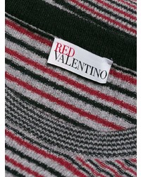 mehrfarbiger horizontal gestreifter Pullover mit einem Rundhalsausschnitt von RED Valentino