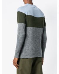 mehrfarbiger horizontal gestreifter Pullover mit einem Rundhalsausschnitt von Pringle Of Scotland