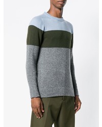 mehrfarbiger horizontal gestreifter Pullover mit einem Rundhalsausschnitt von Pringle Of Scotland