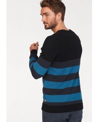 mehrfarbiger horizontal gestreifter Pullover mit einem Rundhalsausschnitt von s.Oliver