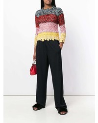 mehrfarbiger horizontal gestreifter Pullover mit einem Rundhalsausschnitt von Sonia Rykiel