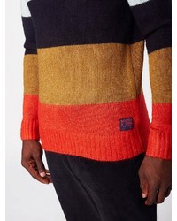 mehrfarbiger horizontal gestreifter Pullover mit einem Rundhalsausschnitt von Scotch & Soda