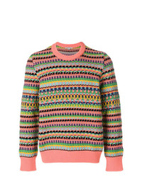 mehrfarbiger horizontal gestreifter Pullover mit einem Rundhalsausschnitt von Stella McCartney