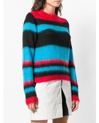 mehrfarbiger horizontal gestreifter Pullover mit einem Rundhalsausschnitt von Dondup