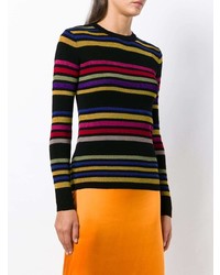 mehrfarbiger horizontal gestreifter Pullover mit einem Rundhalsausschnitt von Etro