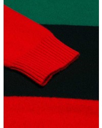 mehrfarbiger horizontal gestreifter Pullover mit einem Rundhalsausschnitt von Dsquared2
