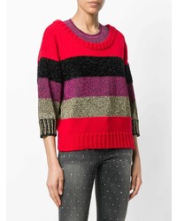 mehrfarbiger horizontal gestreifter Pullover mit einem Rundhalsausschnitt von Just Cavalli