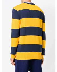 mehrfarbiger horizontal gestreifter Pullover mit einem Rundhalsausschnitt von Tommy Jeans