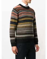 mehrfarbiger horizontal gestreifter Pullover mit einem Rundhalsausschnitt von Junya Watanabe MAN