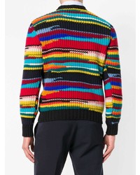 mehrfarbiger horizontal gestreifter Pullover mit einem Rundhalsausschnitt von Missoni