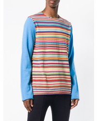 mehrfarbiger horizontal gestreifter Pullover mit einem Rundhalsausschnitt von Comme Des Garçons Shirt Boys