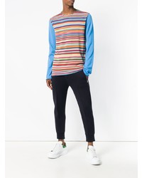 mehrfarbiger horizontal gestreifter Pullover mit einem Rundhalsausschnitt von Comme Des Garçons Shirt Boys