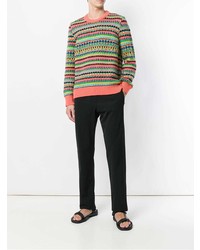 mehrfarbiger horizontal gestreifter Pullover mit einem Rundhalsausschnitt von Stella McCartney