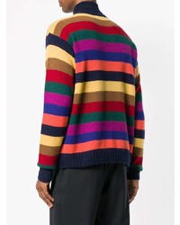 mehrfarbiger horizontal gestreifter Pullover mit einem Rundhalsausschnitt von Etro