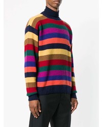 mehrfarbiger horizontal gestreifter Pullover mit einem Rundhalsausschnitt von Etro