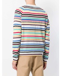 mehrfarbiger horizontal gestreifter Pullover mit einem Rundhalsausschnitt von Ballantyne