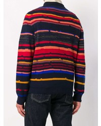 mehrfarbiger horizontal gestreifter Pullover mit einem Rundhalsausschnitt von Missoni