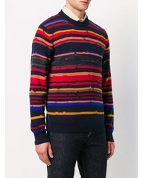 mehrfarbiger horizontal gestreifter Pullover mit einem Rundhalsausschnitt von Missoni