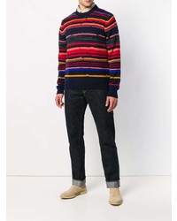 mehrfarbiger horizontal gestreifter Pullover mit einem Rundhalsausschnitt von Missoni