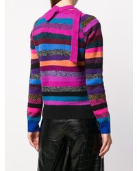 mehrfarbiger horizontal gestreifter Pullover mit einem Rundhalsausschnitt von Marc Jacobs