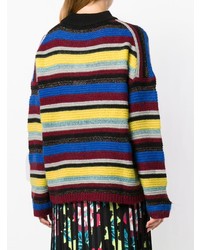 mehrfarbiger horizontal gestreifter Pullover mit einem Rundhalsausschnitt von Kenzo