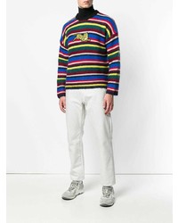 mehrfarbiger horizontal gestreifter Pullover mit einem Rundhalsausschnitt von Kenzo