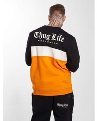 mehrfarbiger horizontal gestreifter Pullover mit einem Rundhalsausschnitt von Thug Life