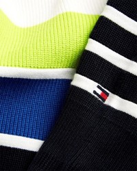 mehrfarbiger horizontal gestreifter Pullover mit einem Rundhalsausschnitt von Tommy Hilfiger