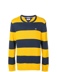 mehrfarbiger horizontal gestreifter Pullover mit einem Rundhalsausschnitt von Tommy Jeans