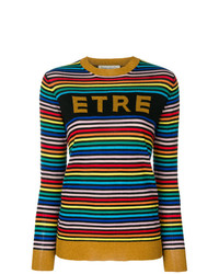 mehrfarbiger horizontal gestreifter Pullover mit einem Rundhalsausschnitt von Être Cécile