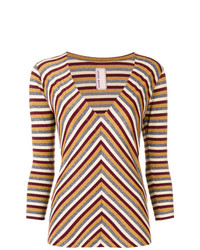 mehrfarbiger horizontal gestreifter Pullover mit einem V-Ausschnitt von Antonio Marras