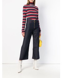 mehrfarbiger horizontal gestreifter Rollkragenpullover von MiH Jeans