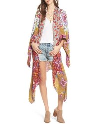 mehrfarbiger Kimono mit Blumenmuster