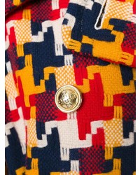 mehrfarbiger Mantel mit Hahnentritt-Muster von Moschino Vintage