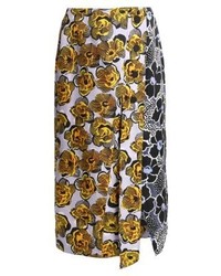 mehrfarbiger Midirock mit Blumenmuster von Warehouse