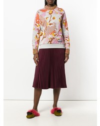 mehrfarbiger Oversize Pullover mit Blumenmuster von Prada