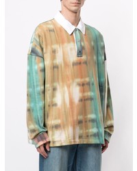 mehrfarbiger Mit Batikmuster Polo Pullover von Wooyoungmi