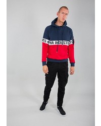 mehrfarbiger Pullover mit einem Kapuze von Alpha Industries