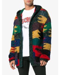 mehrfarbiger Pullover mit einem Kapuze von Saint Laurent