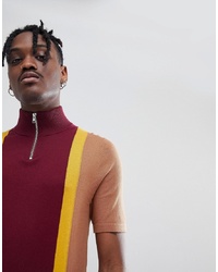 mehrfarbiger Pullover mit einem Reißverschluss am Kragen von ASOS DESIGN