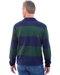mehrfarbiger Pullover mit einem Reißverschluss am Kragen von CATAMARAN