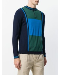 mehrfarbiger Pullover mit einem Reißverschluss am Kragen von Ps By Paul Smith