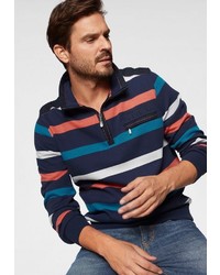 mehrfarbiger Pullover mit einem Reißverschluss am Kragen von COMMANDER