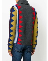 mehrfarbiger Pullover mit einem Reißverschluß von DSQUARED2